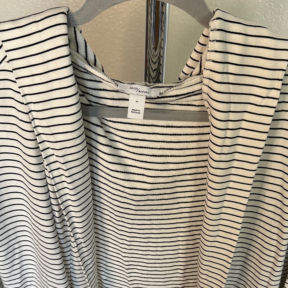 Daily Ritual Striped Open-Front Cardigan - Picture 4 of 5